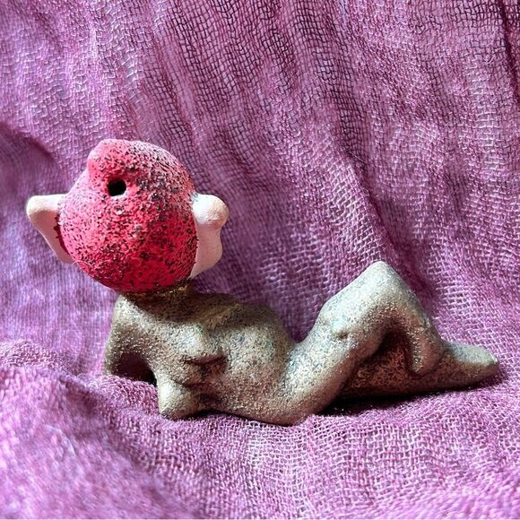 Vintage Japan Ceramic Christmas Gold Elf Pixie - Picture 5 of 5